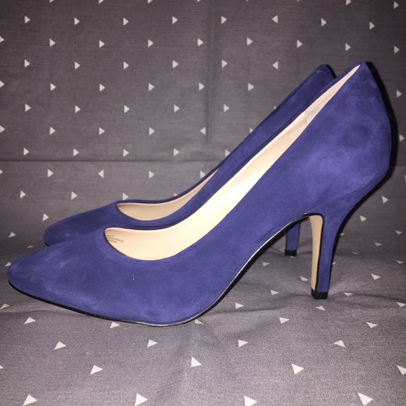 Brand New Blue Suede Heels - Picture 2 of 4